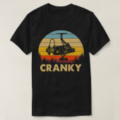 Cranky Vist Reel Retro  Fisher grappig T-shirt (Design voorkant)