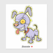 Cranky Zombie Dog Illustratie Kunst Sticker (Vel)