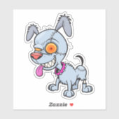 Cranky Zombie Dog Illustratie Sticker (Vel)