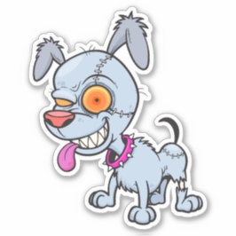 Cranky Zombie Dog Illustratie Sticker
