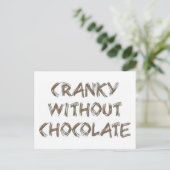 Cranky zonder chocolade briefkaart (Staand voorkant)