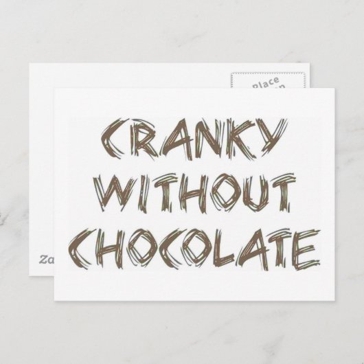 Cranky zonder chocolade briefkaart (Voorkant / Achterkant)