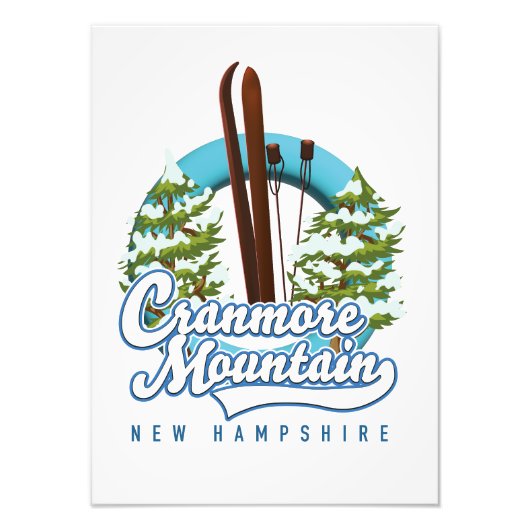 Cranmore Mountain New Hampshire Ski logo Foto Afdruk (Voorkant)