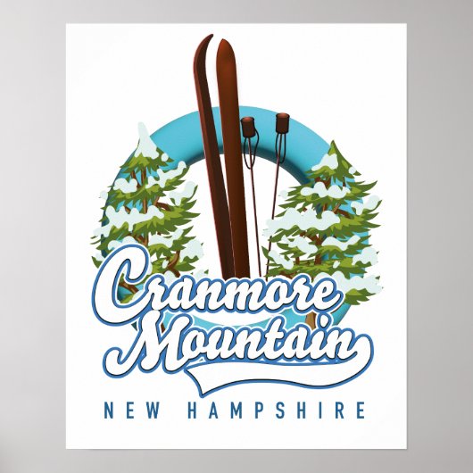 Cranmore Mountain New Hampshire Ski logo Poster (Voorkant)