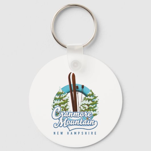 Cranmore Mountain New Hampshire Ski logo Sleutelhanger (Achterkant)
