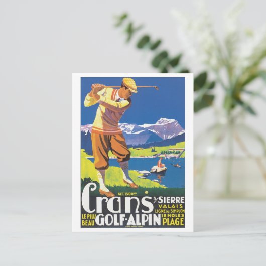 Crans Golf Alpin Briefkaart (Staand voorkant)