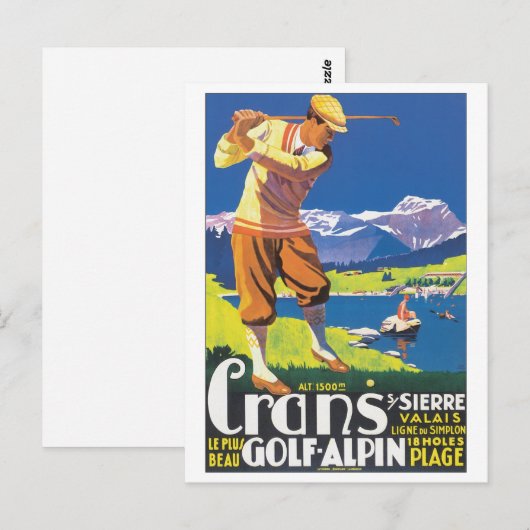 Crans Golf Alpin Briefkaart (Voorkant / Achterkant)
