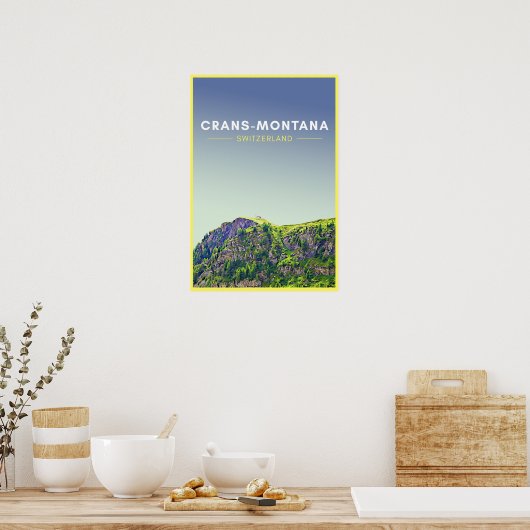 Crans-Montana Zwitserland Art Poster (Keuken)