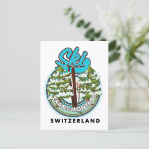 Crans-Montana Zwitserland ski Briefkaart