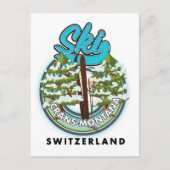 Crans-Montana Zwitserland ski Briefkaart (Voorkant)