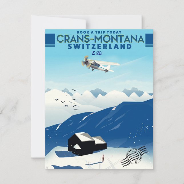 Crans-Montana Zwitserland ski poster (Voorkant)