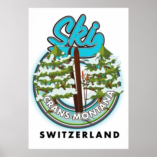 Crans-Montana Zwitserland ski Poster (Voorkant)