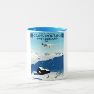 Crans-Montana Zwitserland ski poster Mok