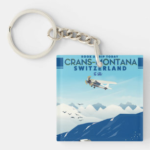 Crans-Montana Zwitserland ski poster Sleutelhanger