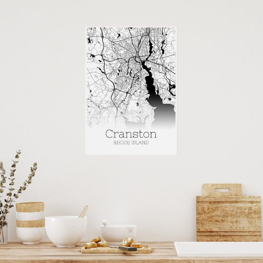 Cranston Map - Rhode Island - City Map Poster (Keuken)
