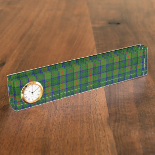 Cranstoun tartan green blue plaid naambordje