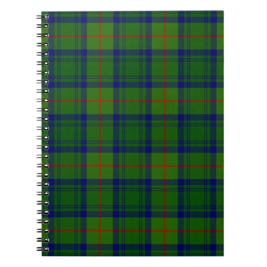 Cranstoun tartan green blue plaid notitieboek (Voorkant)