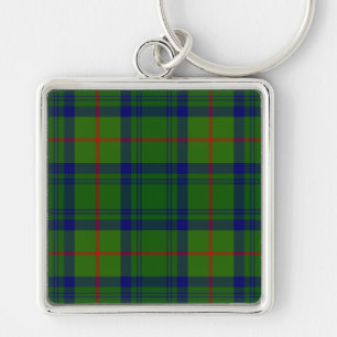 Cranstoun tartan green blue plaid sleutelhanger
