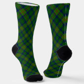 Cranstoun tartan green blue plaid sokken (Gebogen)