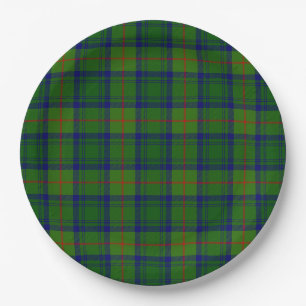 Cranstoun tartan groen blauw geruit papieren bordje