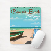 Crantock Beach, Newquay vintage stijl reisposter Muismat (Met muis)