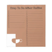 "Crap to do after coffee" Notitieblok (Voorkant)