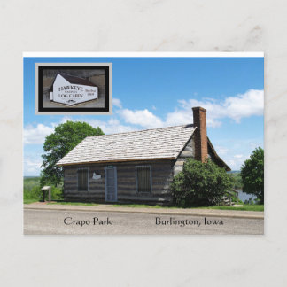 Crapo Park Log Cabin, Burlington, Iowa Briefkaart