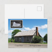 Crapo Park Log Cabin, Burlington, Iowa Briefkaart (Voorkant / Achterkant)