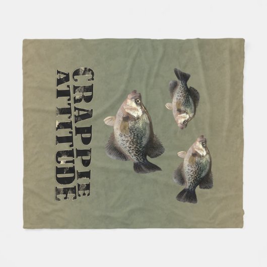 Crappie Attitude Funny Vist Fleece Deken (Voorkant (Horizontaal))