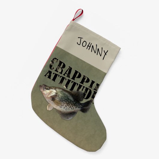 Crappie Attitude Vist Kleine Kerstsok (Voorkant (Hangend))