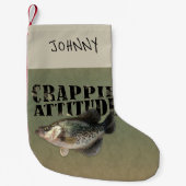 Crappie Attitude Vist Kleine Kerstsok (Voorkant)