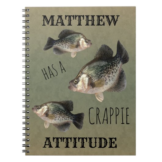 Crappie Attitude Vist Notitieboek (Voorkant)