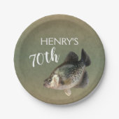 Crappie Fish 70th Birthday Papieren Bordje (Voorkant)