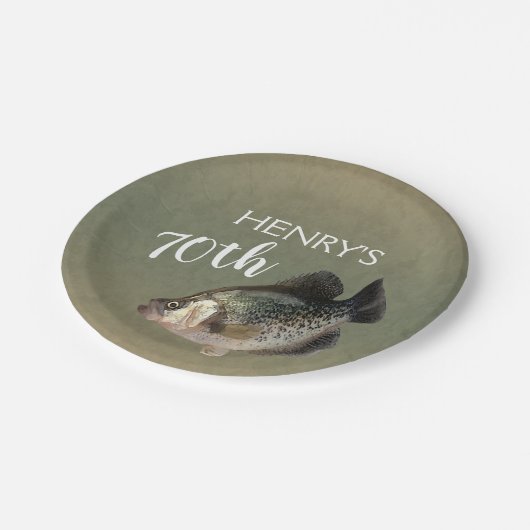 Crappie Fish 70th Birthday Papieren Bordje (Gekanteld)