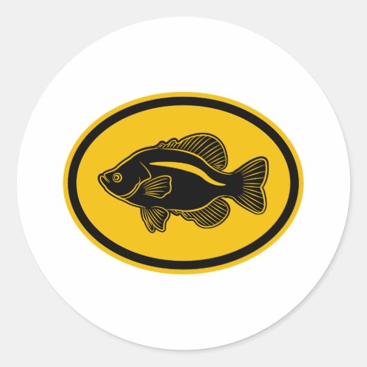 Crappie Fish Ronde Sticker (Voorkant)
