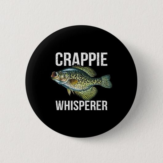 Crappie fluisteraar ronde button 5,7 cm (Voorkant)