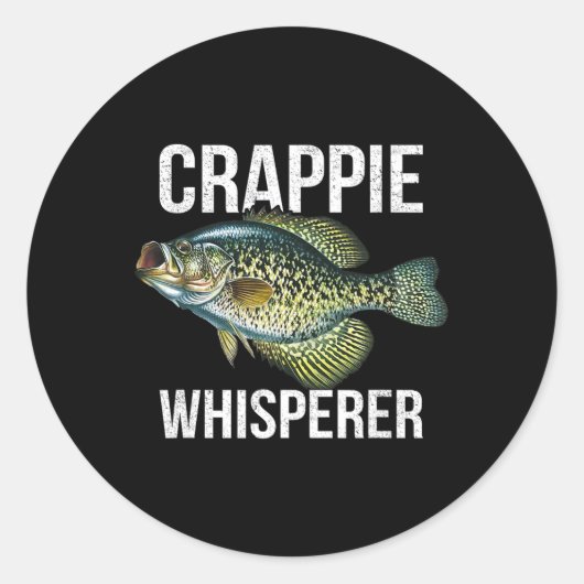 Crappie fluisteraar ronde sticker (Voorkant)