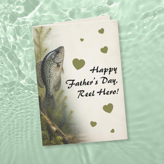 Crappie Harten Reel Held Fishing Vaderdag Kaart