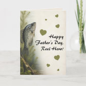 Crappie Harten Reel Held Fishing Vaderdag Kaart (Voorkant)