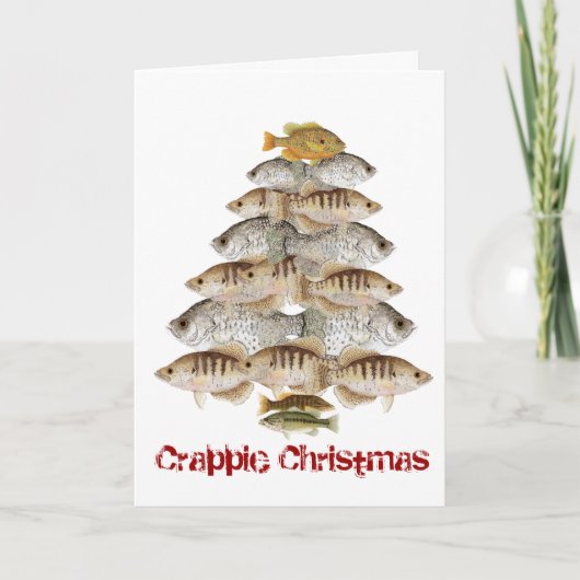 Crappie kerstboom feestdagen kaart (Voorkant)