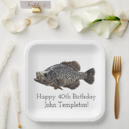 Crappie Vissende Birthday Party Papieren Bordje
