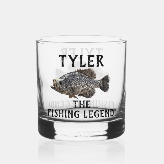 Crappie Vist Legend Cool Funny Angler Sports Whisky Glas (Voorkant)