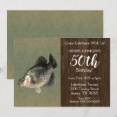 Crappie Vist Thema 50e Birthday Party Kaart (Voorkant / Achterkant)