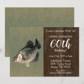 Crappie Vist Thema 60th Birthday Party Kaart (Voorkant / Achterkant)