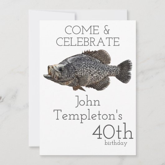 Crappie Vist visser Angler Mannen Kaart (Voorkant)