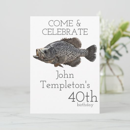 Crappie Vist visser Angler Mannen Kaart (Staand voorkant)