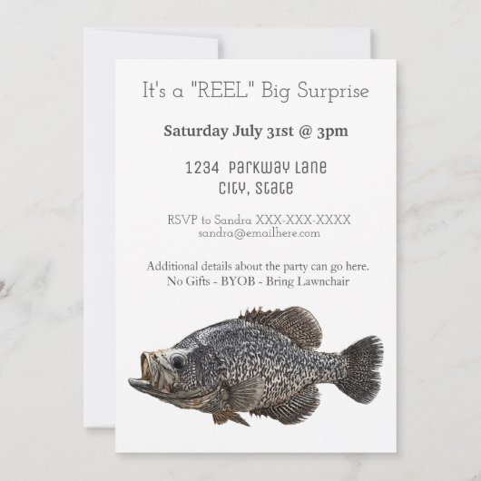 Crappie Vist visser Angler Mannen Kaart (Achterkant)