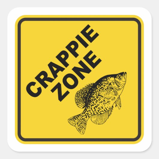 Crappie Zone Vierkante Sticker (Voorkant)