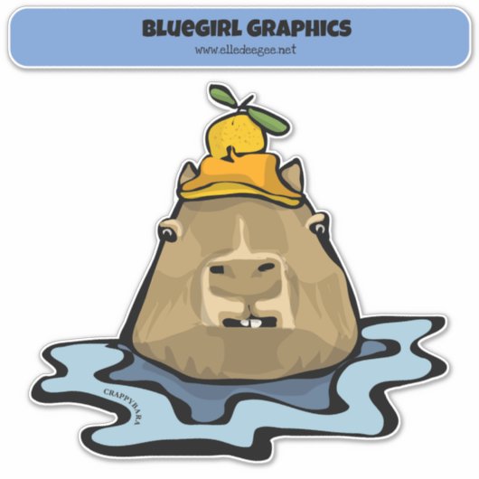 Crappybara Sticker (Voorkant)