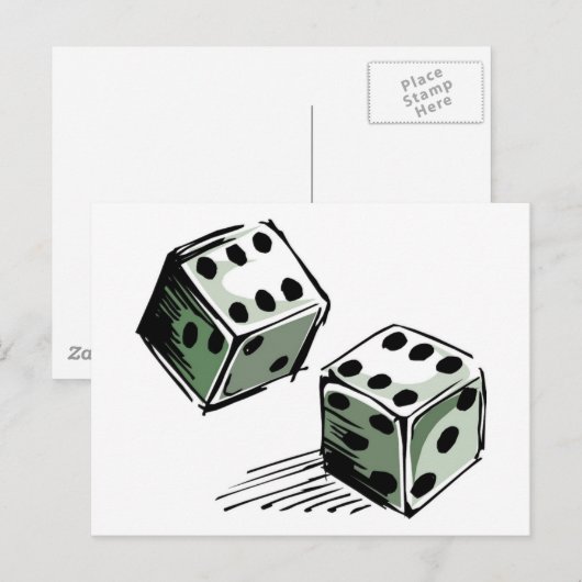 Craps Dice High Roller Gambling Briefkaart (Voorkant / Achterkant)